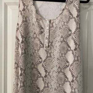 Entro Beige and Brown Snakeskin Tank Top